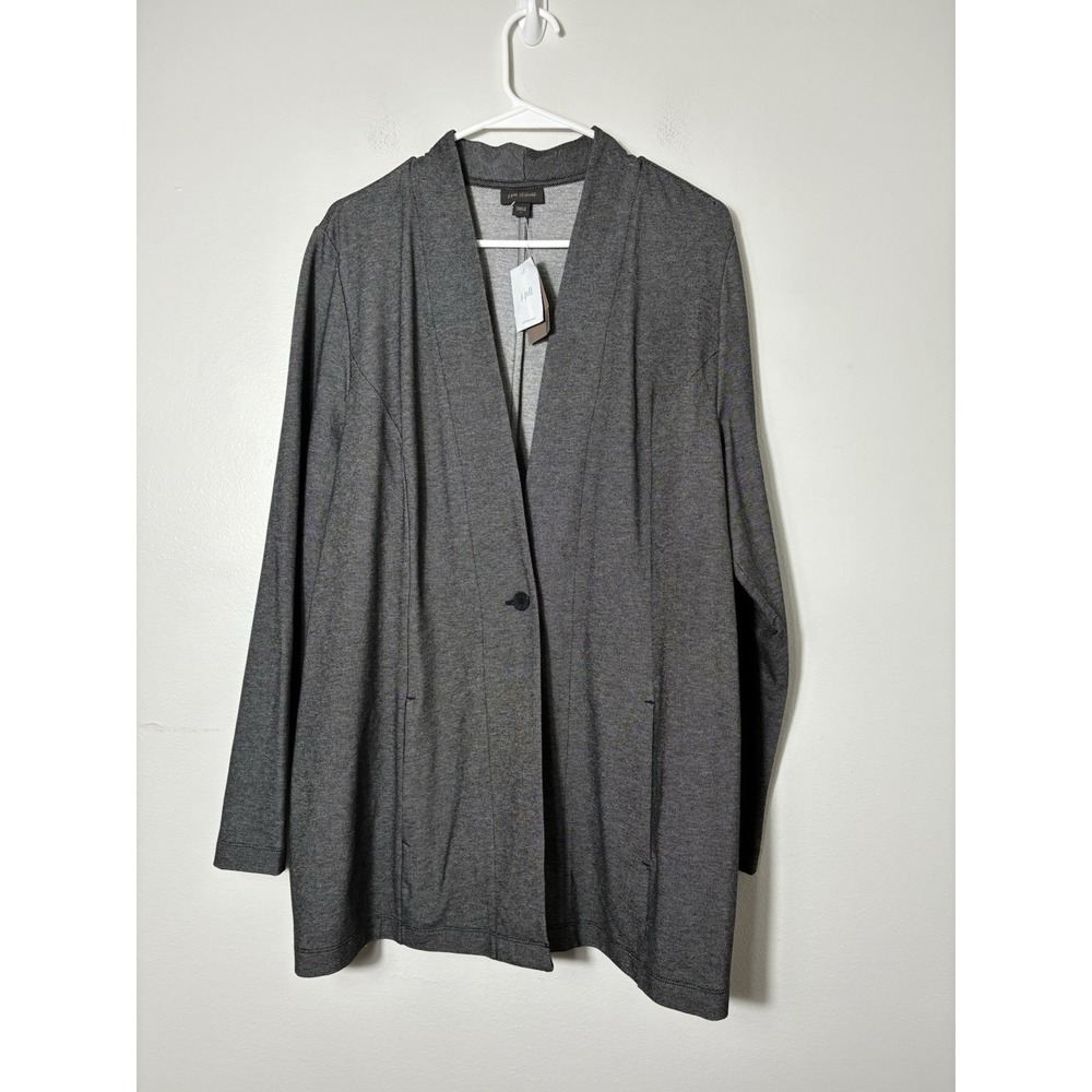 NEW! J Jill Wherever Collection Jacket Sz Large Gray Minimalist Causal $129